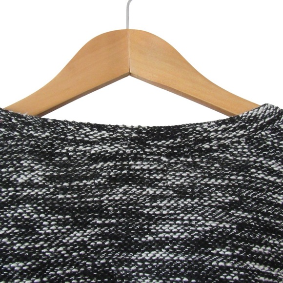 Madewell Button Shoulder Wide Sleeve Top Size Large Black Marled Crewneck - Picture 7 of 10